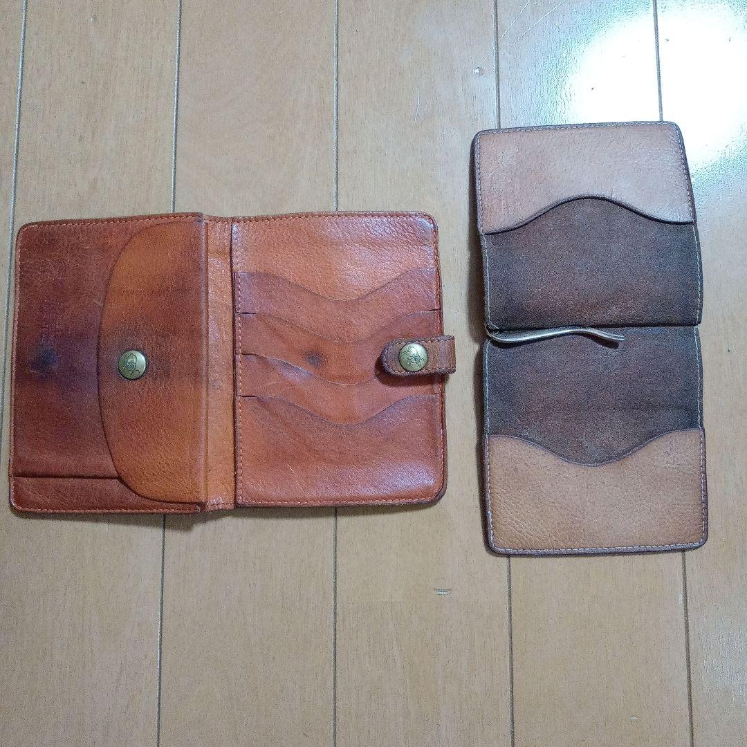 イルビゾンテ茶色 レザー 二つ折り財布　2点セットメンズ