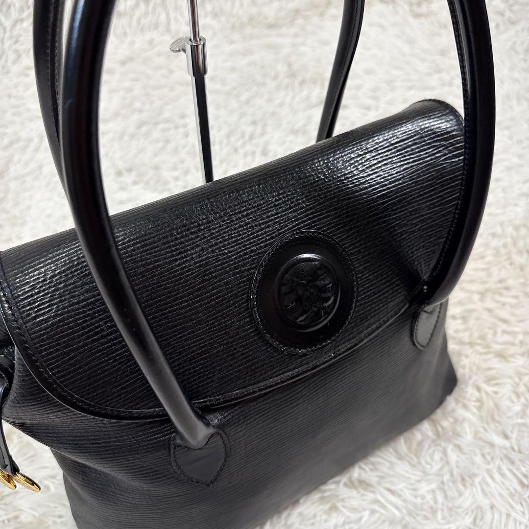 【希少品】 FENDI フェンディ ハンドバッグ ヤヌス神 レザー ブラック 希少品】 FENDI フェンディ ハンドバッグ ヤヌス神 レザー
