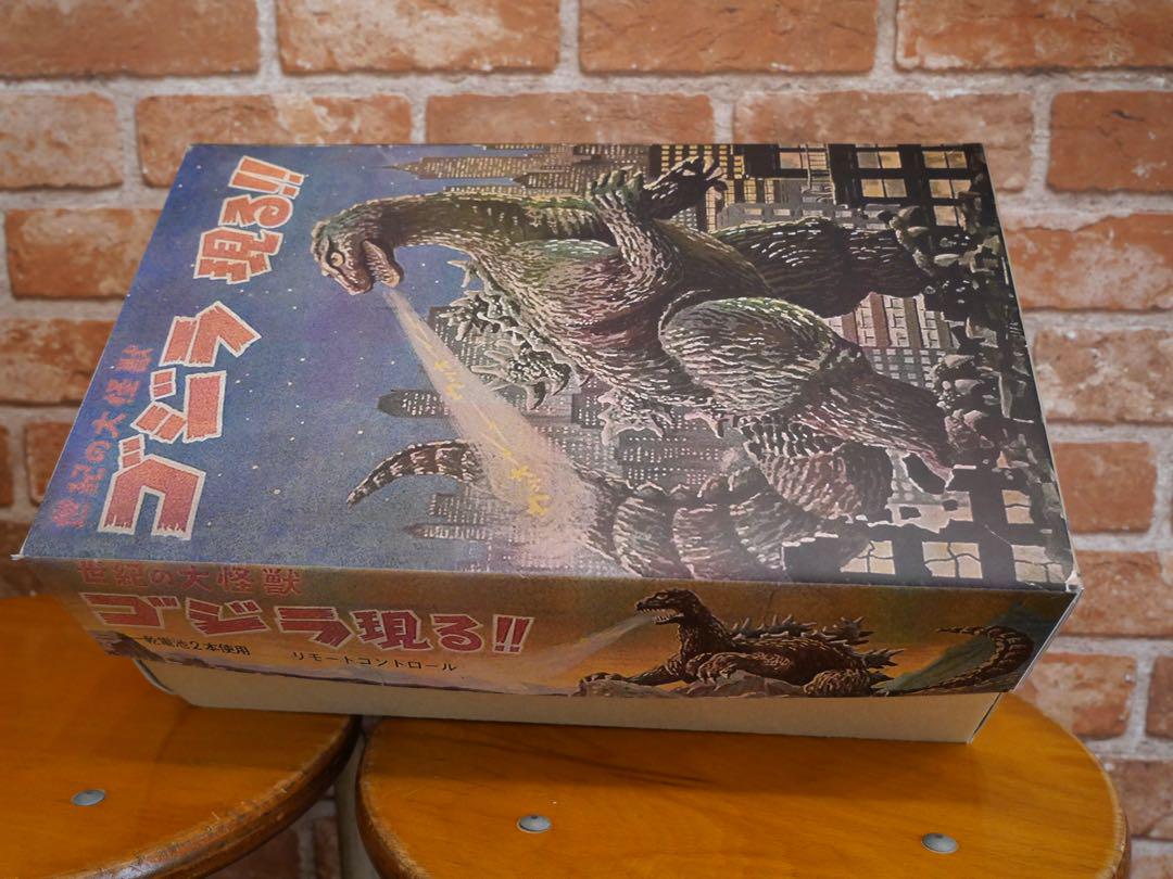 完動品　マルサン　ゴジラ ブリキ　電動リモコン　レプリカ箱付　1960年代当時物