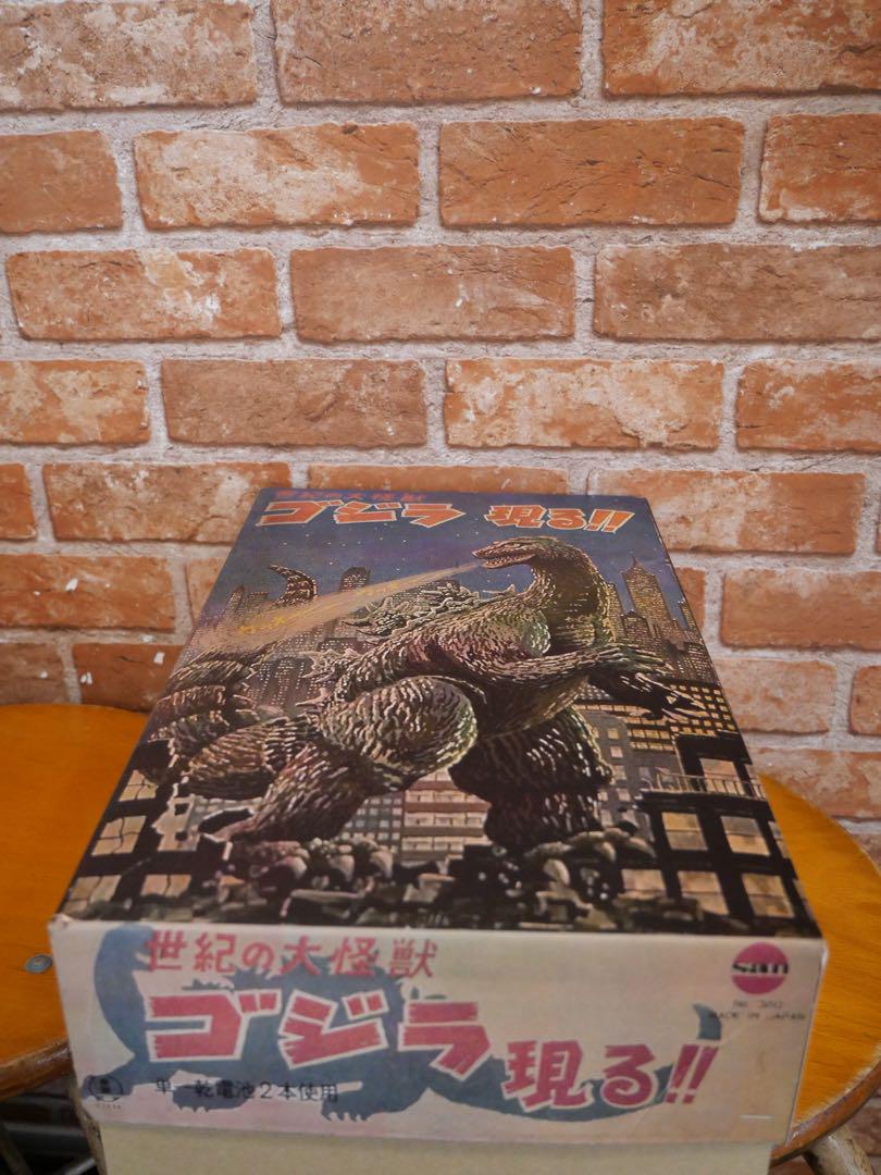 完動品　マルサン　ゴジラ ブリキ　電動リモコン　レプリカ箱付　1960年代当時物