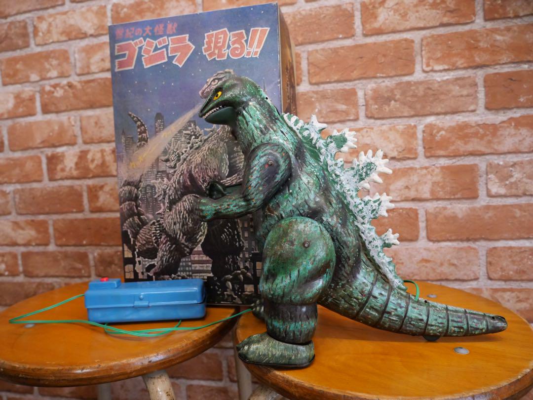 完動品　マルサン　ゴジラ ブリキ　電動リモコン　レプリカ箱付　1960年代当時物