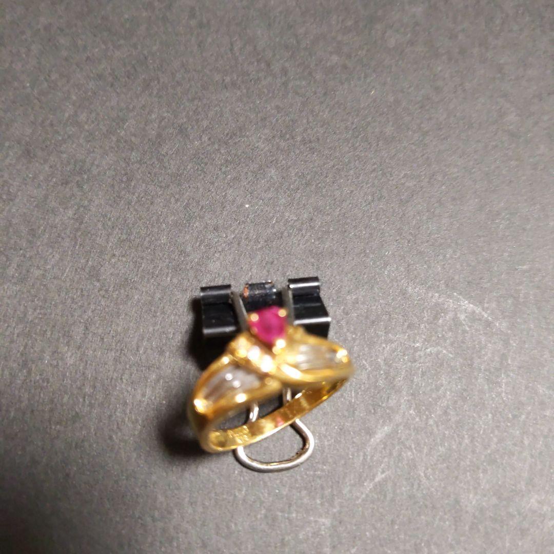 ウェーブデザインルビー ダイヤモンドリング R 0.64ct D 0.24ct