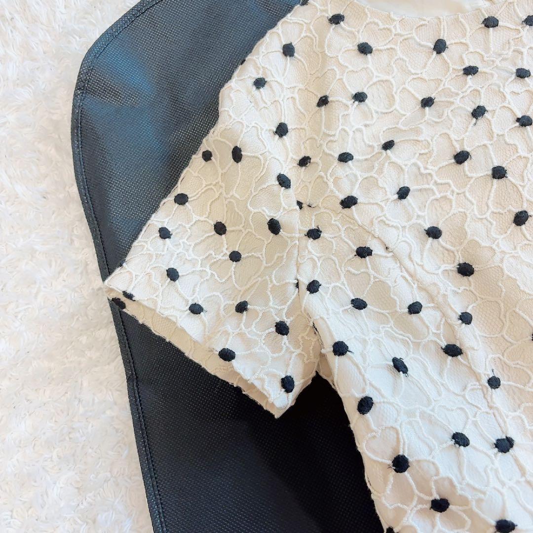 美品✨ダイアグラム ドット 花柄 刺繍 ワンピース　チュール 36