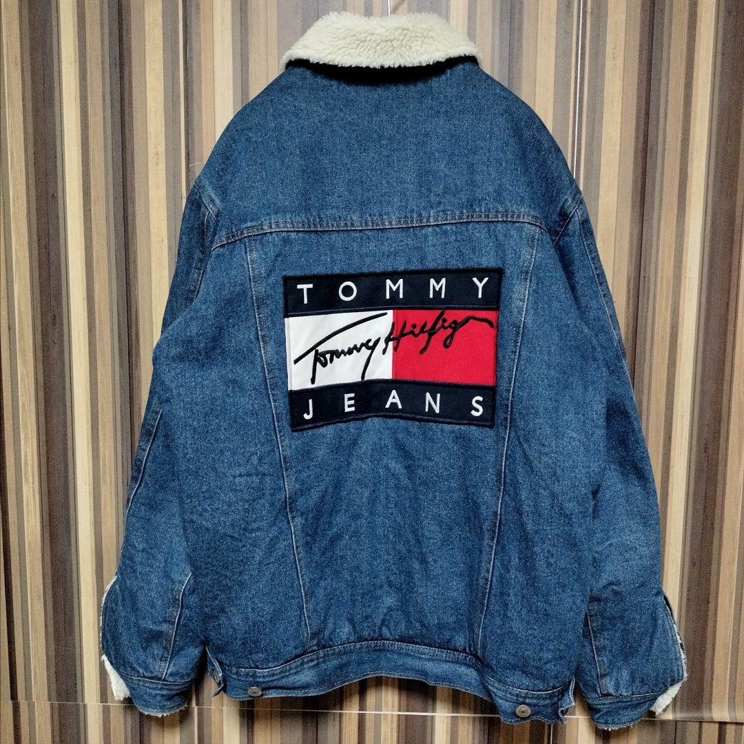 【JEANS】トミージーンズ フラッグロゴ ボア Gジャン XXL