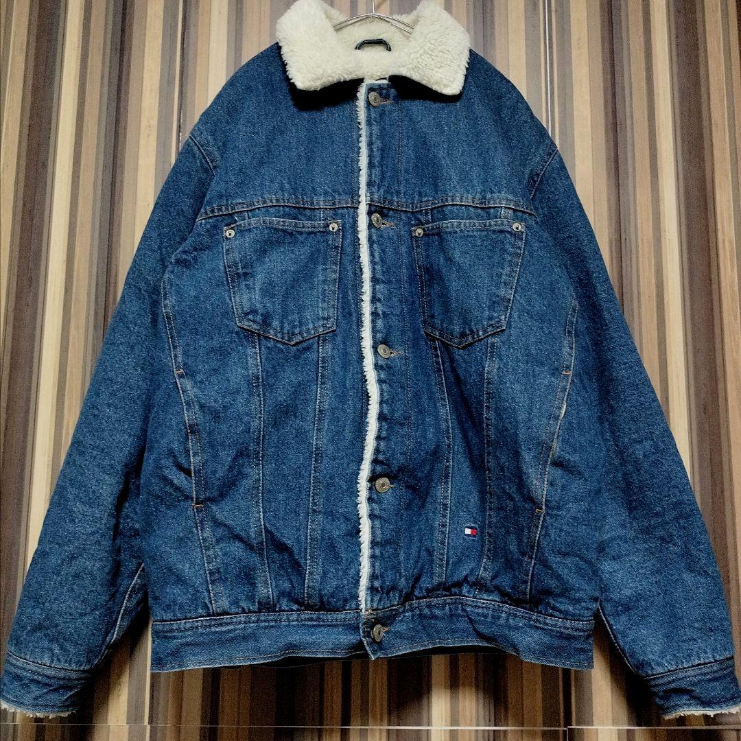 【JEANS】トミージーンズ フラッグロゴ ボア Gジャン XXL
