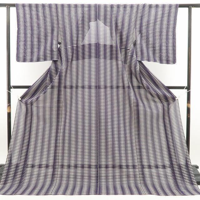 新品 絽 ドット 夏着物 正絹 仕付け糸付”ベーシック×モダン”小紋