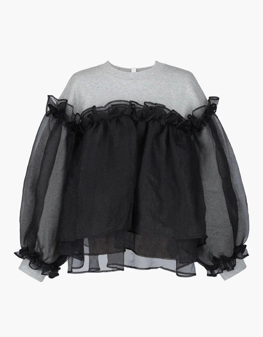 BIBIY ANNA PUFF TOP DARK GRAY肩幅56