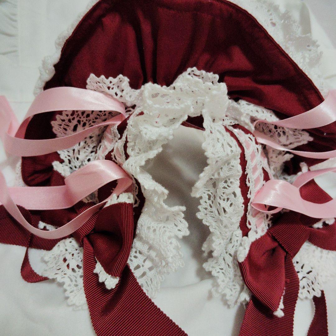 BABY ヘッドドレス えんじ色