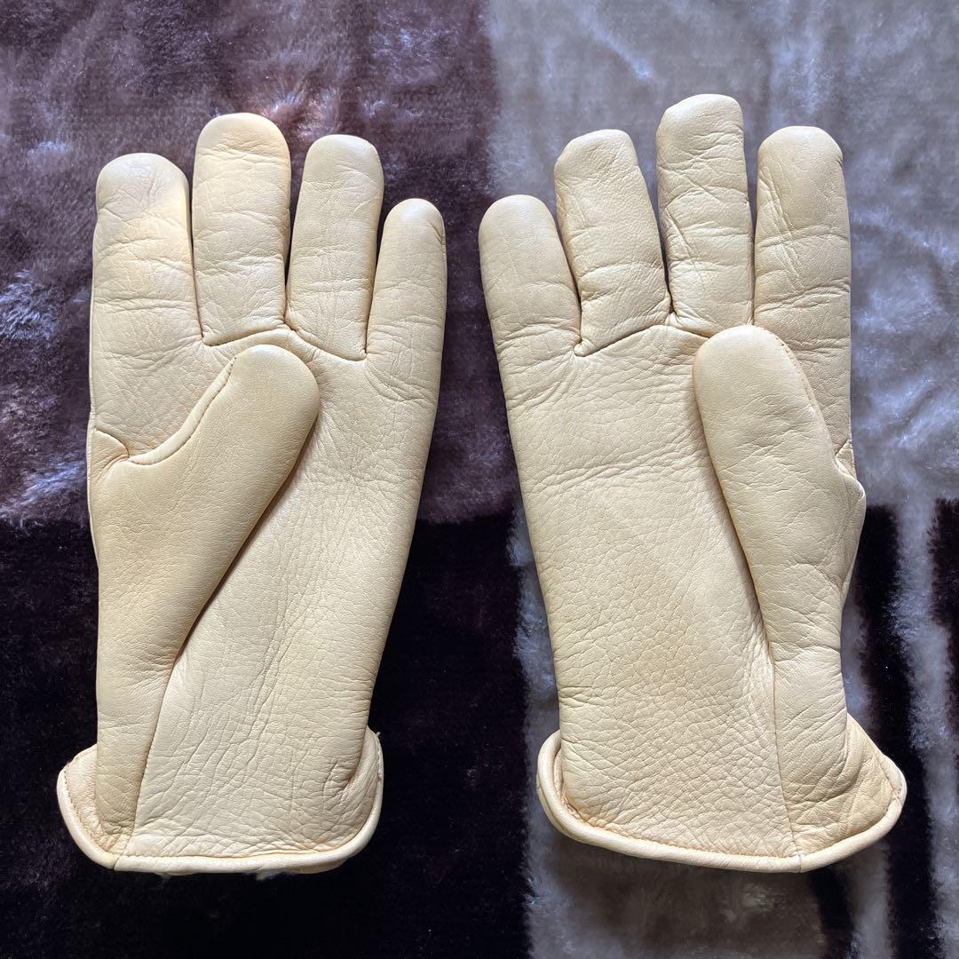 90sデッドストック GEIER GLOVE 内側ボア付 天然鹿革手袋 USA製