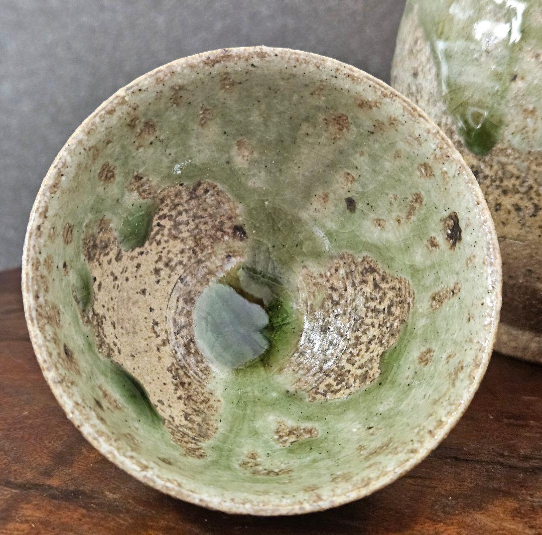 益子焼 西村光世志 作 灰釉 酒器揃い 徳利 ぐい呑み 3点セット