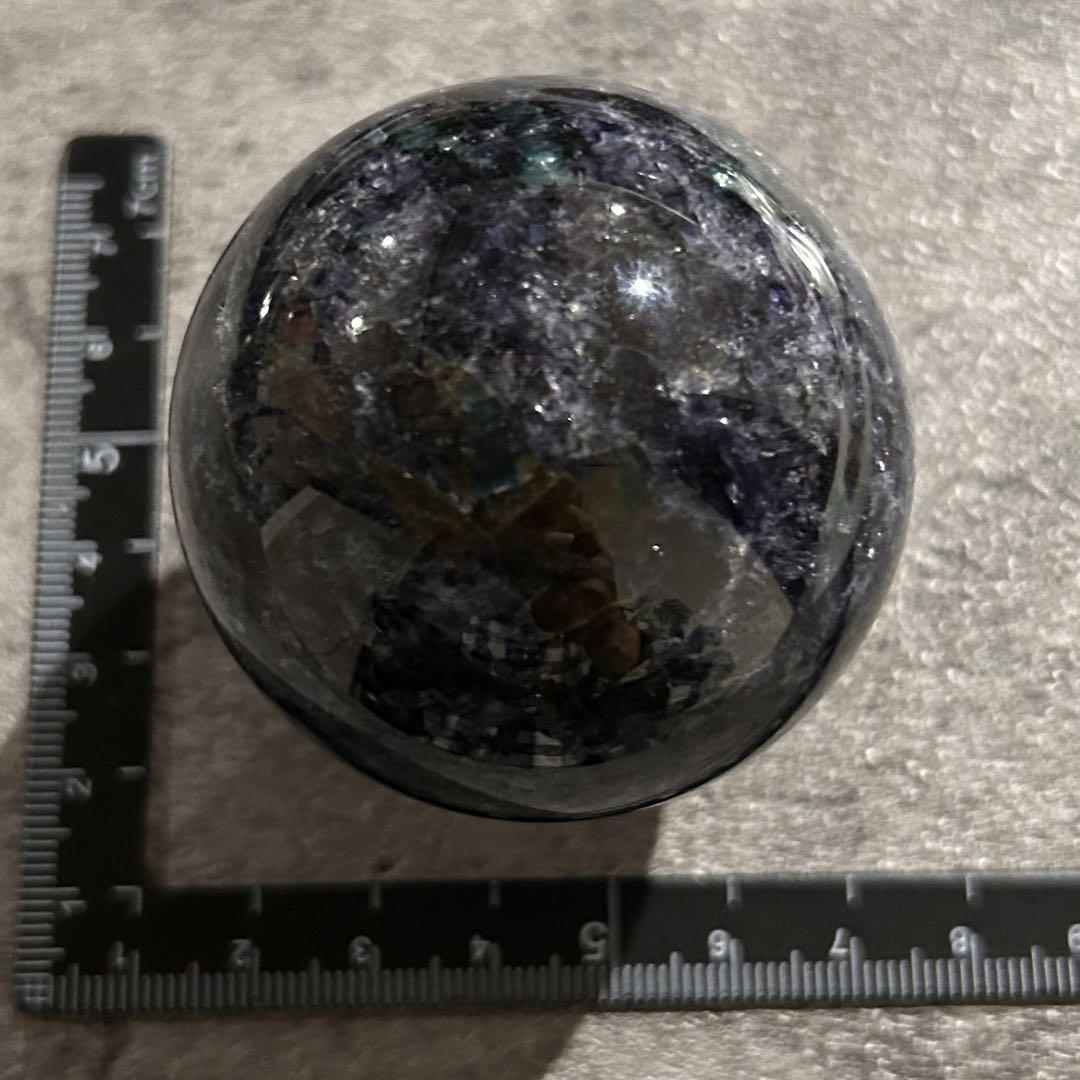 レア　高品質　アイオライト　カイヤナイト　エメラルド　スフィア　天然石 天然石 アイオライトinカイヤナイト エメラルド スフィア