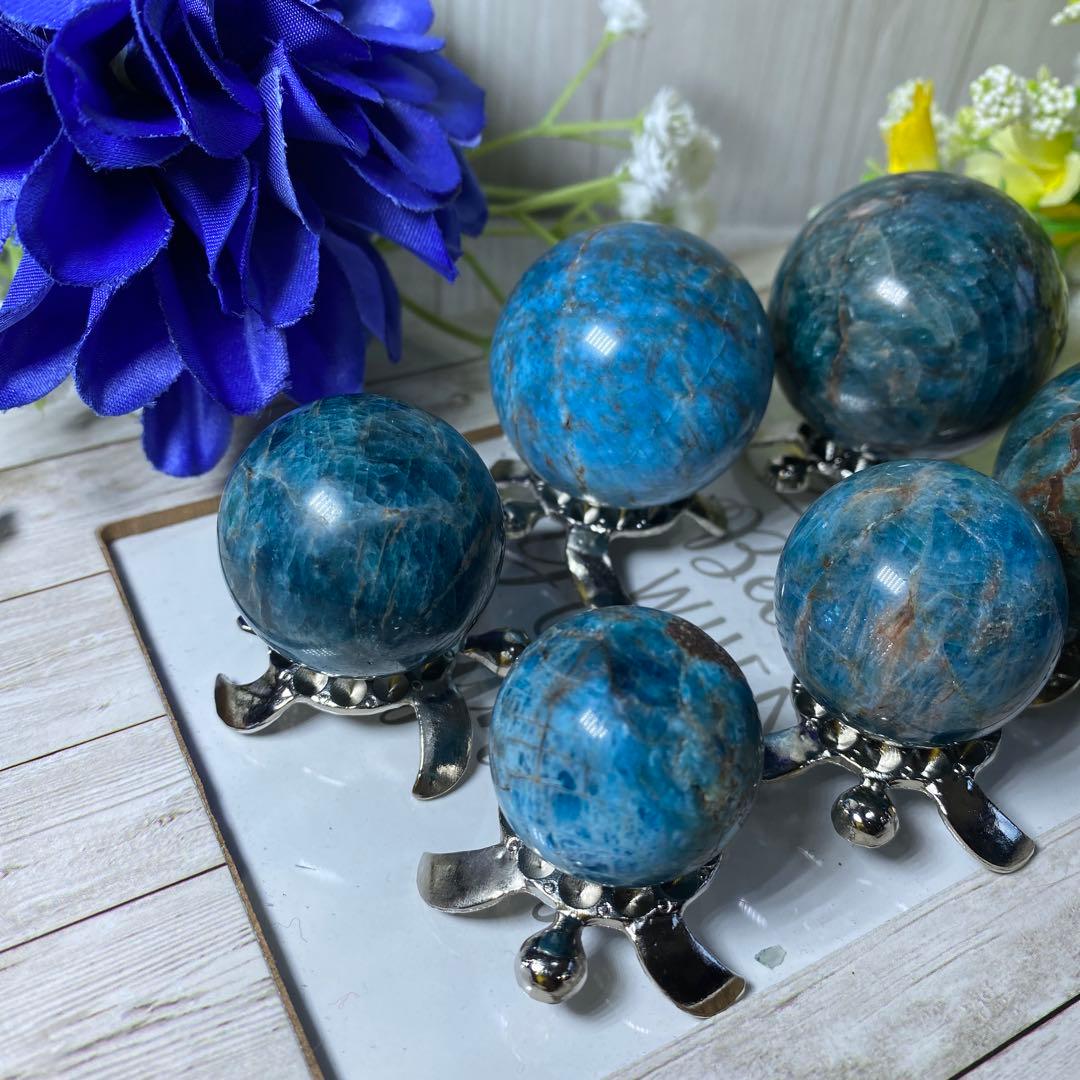 ブルーアパタイトスフィア 6個 セット