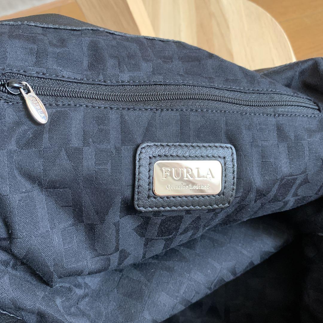 FURLA フルラ レザー トートバッグ ショルダー付き 黒 awardsandwinners.com