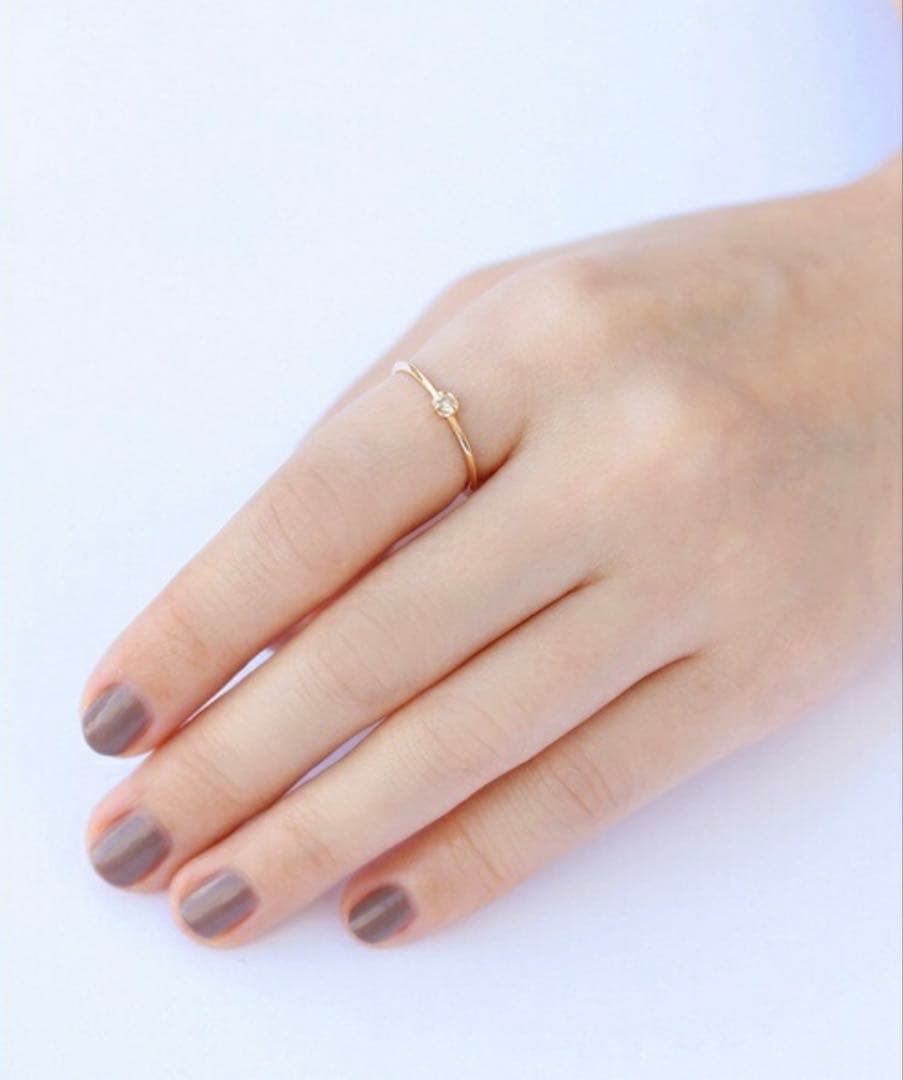 NOIR DE POUPEE K10 ブラウンダイヤモンド 一粒 リング FORTGASGNV_COM_BR