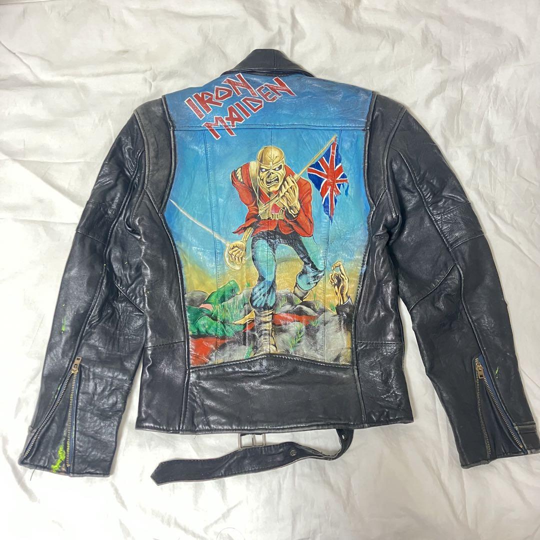 ✯  vintage Iron Maiden レザー ライダース✯アウター形ダブルライダース