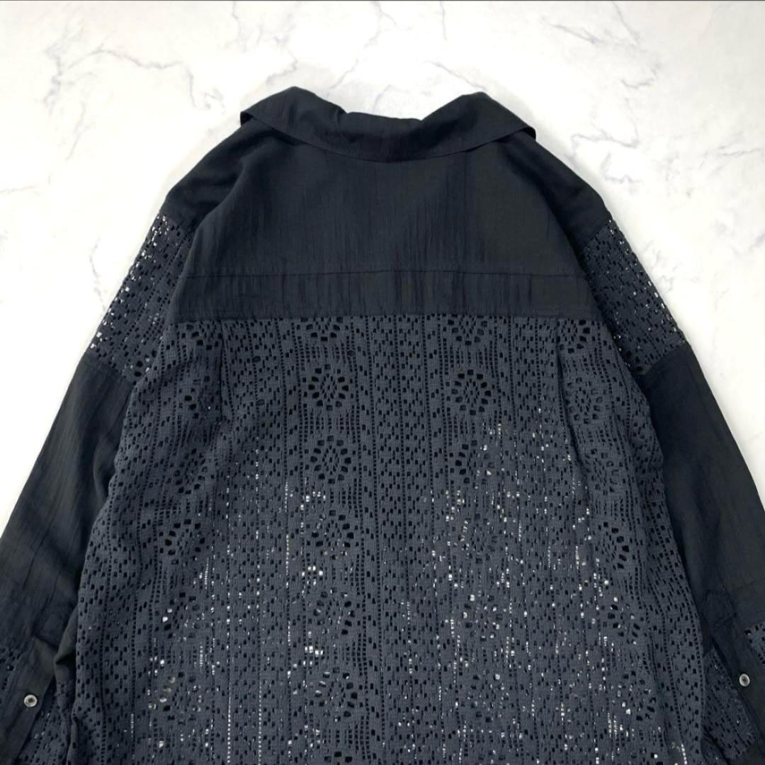 BEAUTY&YOUTH ドッキングレース オープンカラーシャツ ブラック F