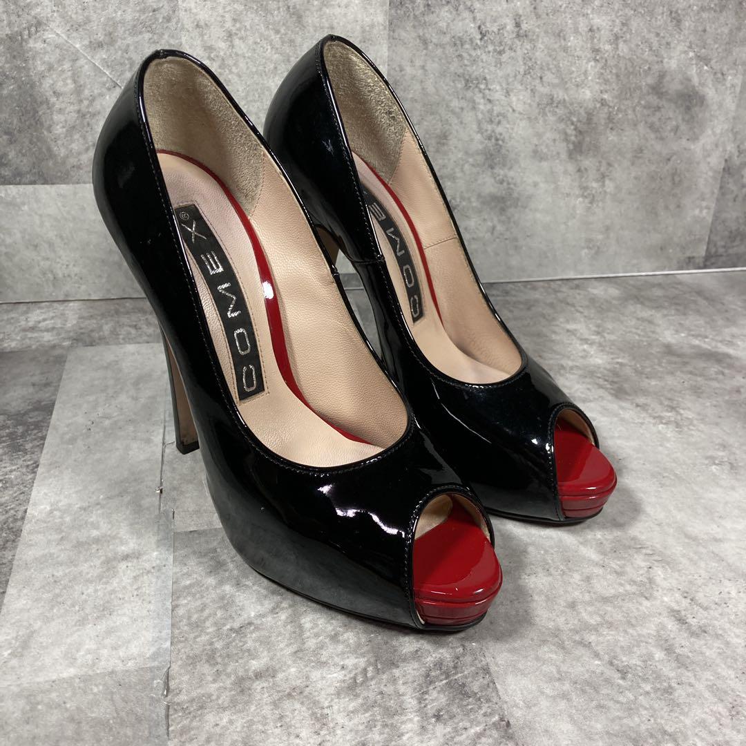 良品】✨COMEX パンプス オープントゥ バイカラー ピンヒール