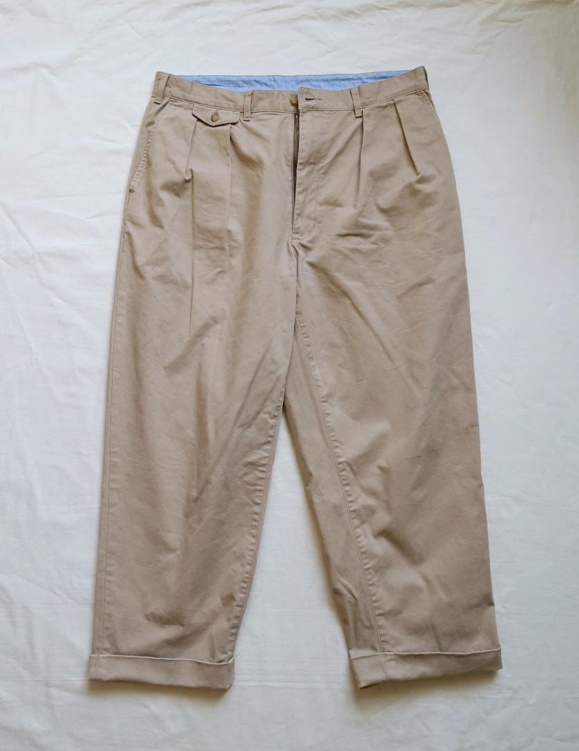 BEAMS+ コトンツイル チノパンツ カーキ サイズXL