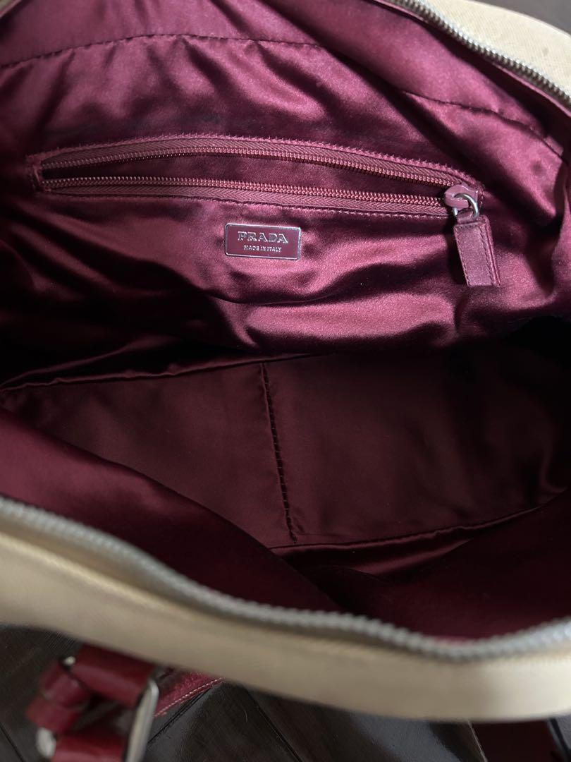 バッグ PRADA canvas leather hand bag