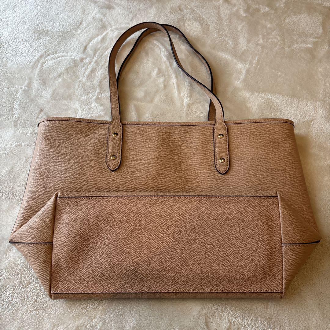 美品 COACH コーチ レザー トート バッグ ピンク レディース k1992