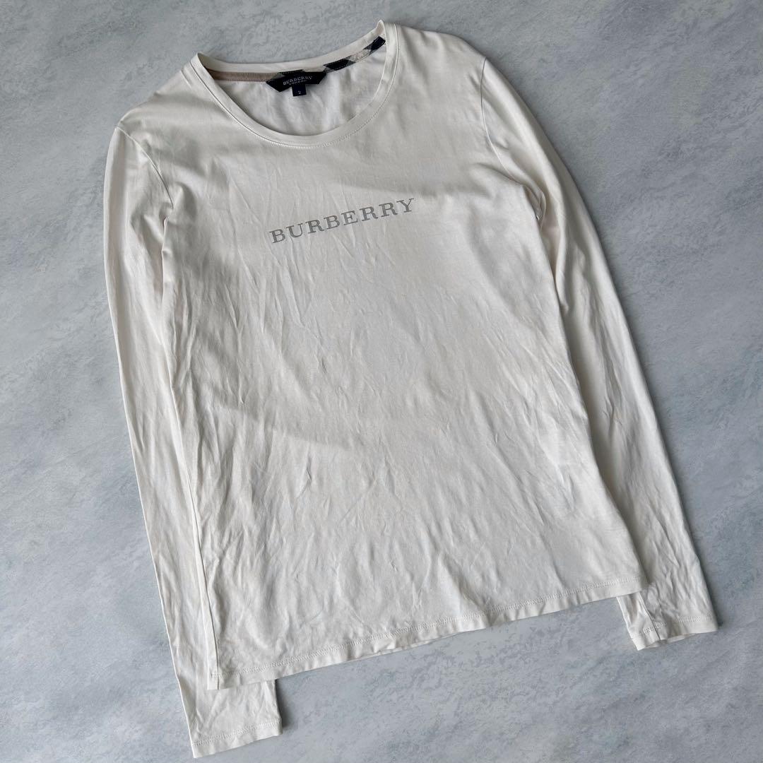バーバリーロンドン BURBERRYロゴ長袖カットソー シルク混
