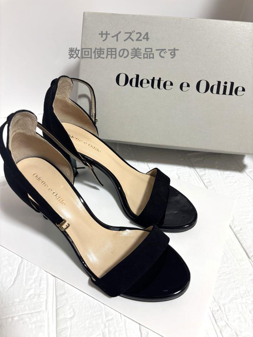 Odette e Odile ブラック ストラップサンダル Odette e Odile ブラック ストラップサンダル サイズ24 箱付き