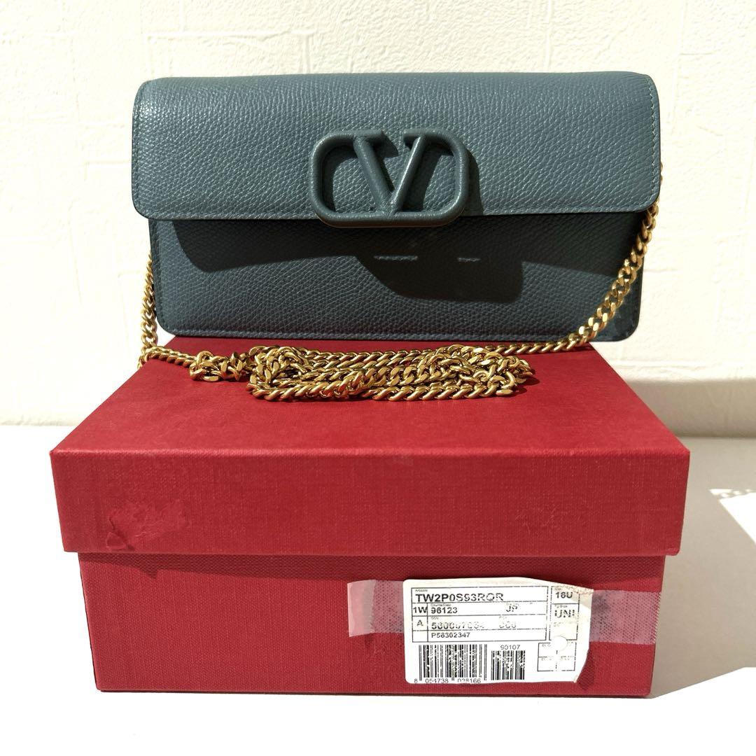 VALENTINO Vロゴシグネチャーチェーン ウォレット 美品