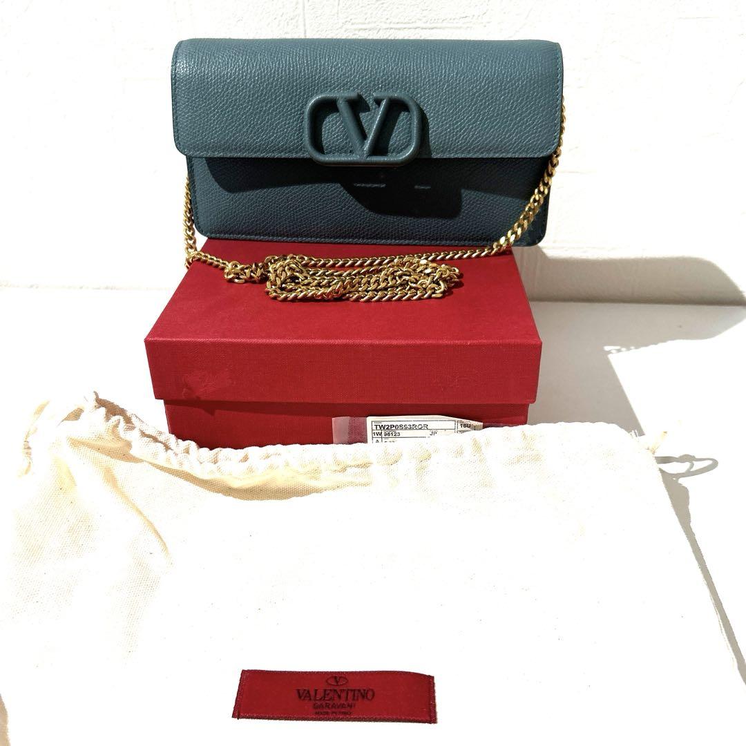 VALENTINO Vロゴシグネチャーチェーン ウォレット 美品