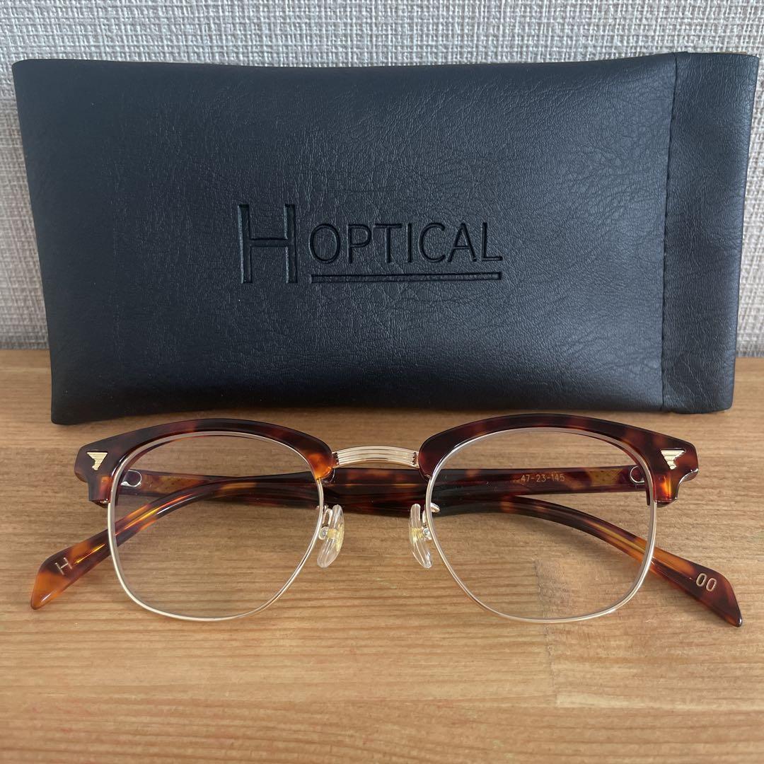HOPTICAL トータスシェル ラウンドメガネ　調光レンズ　試着のみ