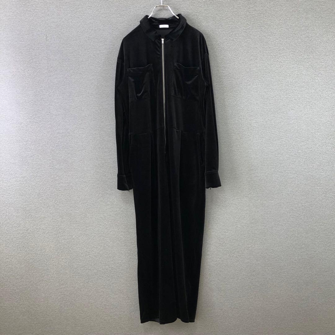 yae ファスナースリットベロアジャンプスーツ 36 ブラックM yae