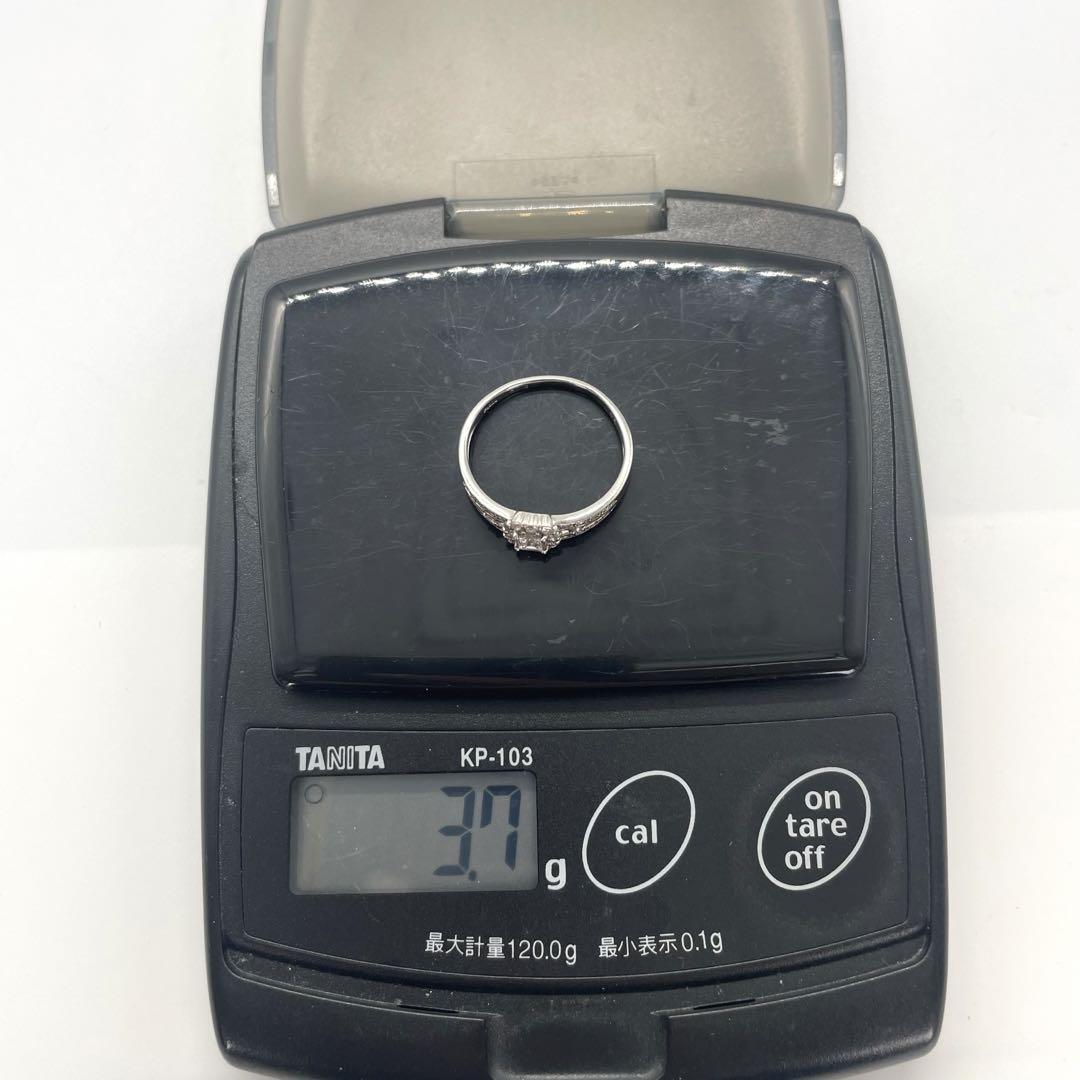 プラチナ900 天然 角ダイヤモンド　リング　3,6g