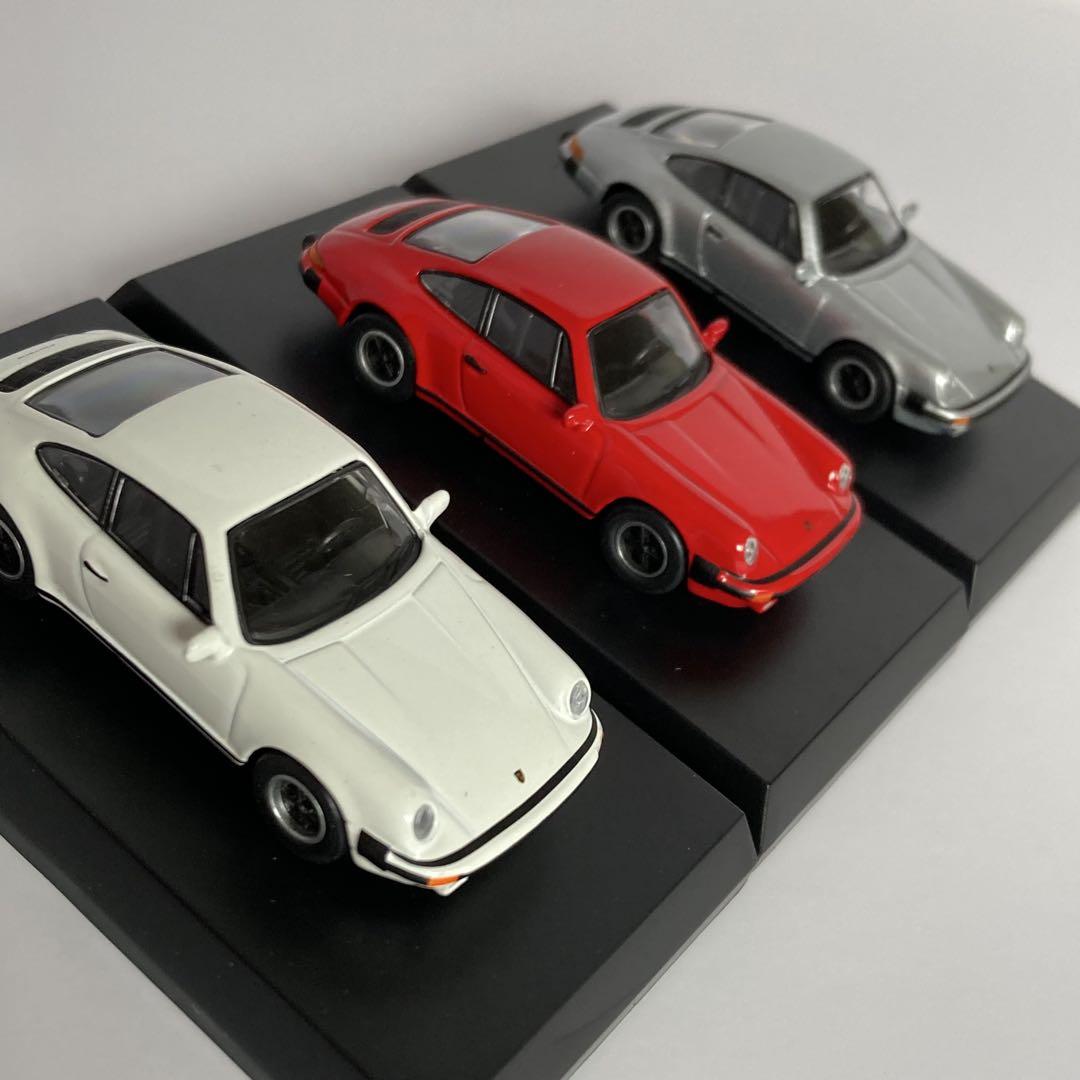 絶版人気　京商　ポルシェ 911 3色セット1/64 カード付　美品