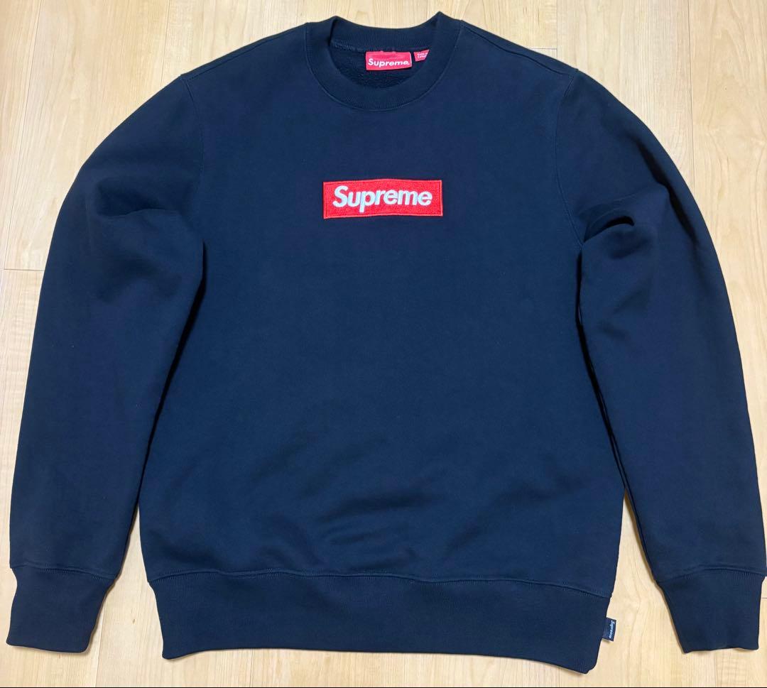 Supreme 黒 クルーネックスウェット