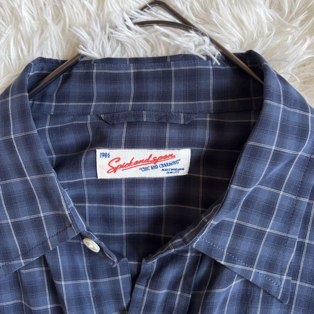 極美品✨24SS スピックアンドスパン コットンボイルチェックシャツ 洗える