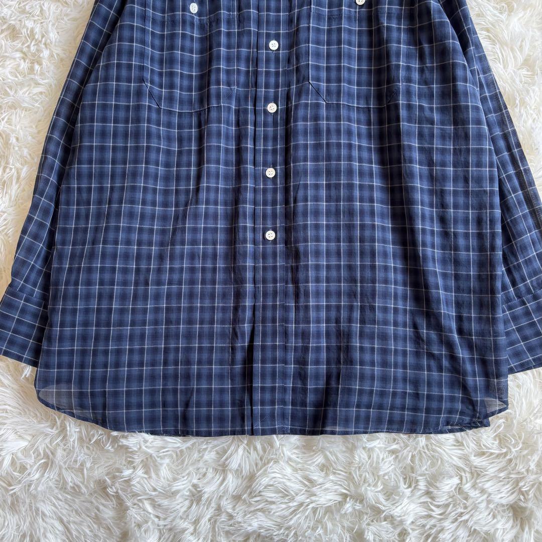 極美品✨24SS スピックアンドスパン コットンボイルチェックシャツ 洗える