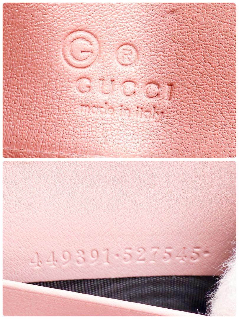 GUCCI グッチシマ ラウンドジップ ロングウォレット マイクロGG ピンク