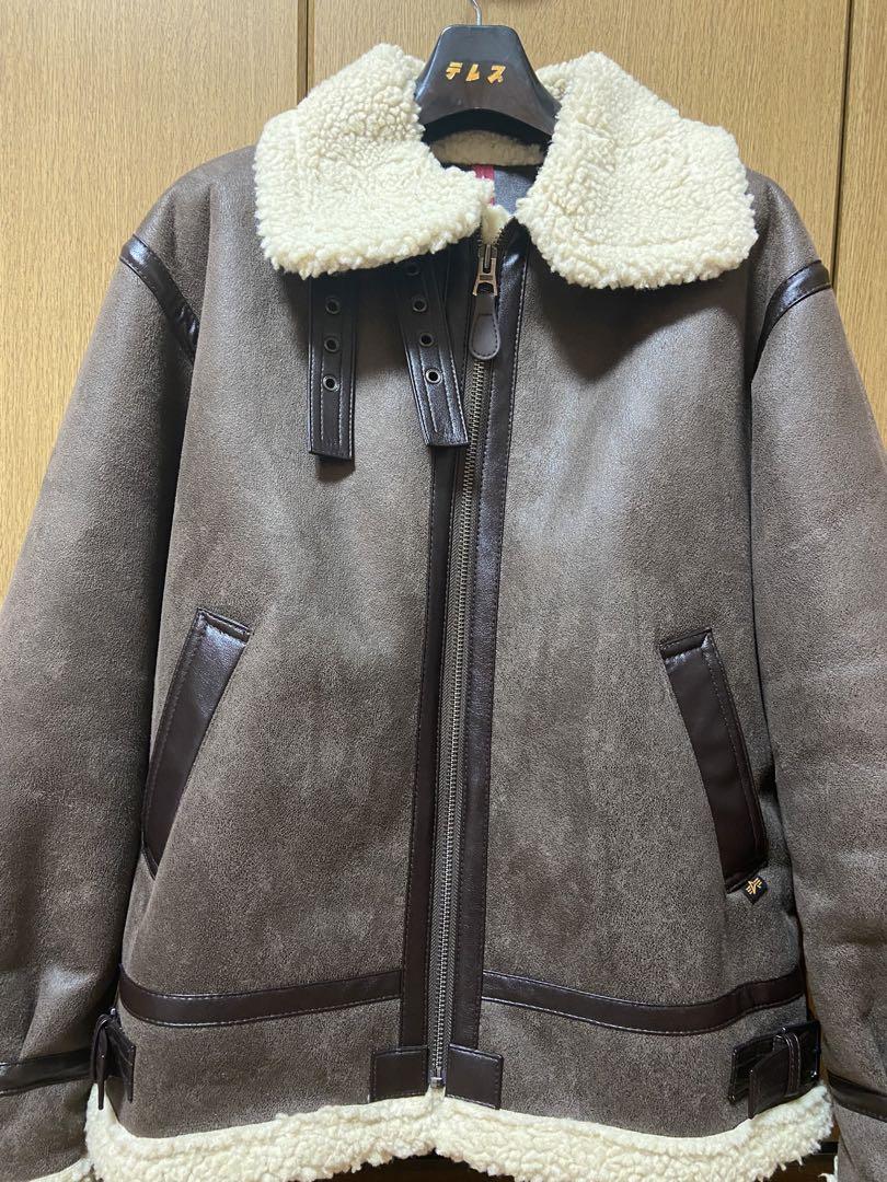 【美品】ALPHA B-3 ムートンジャケット　ブラウンMサイズ