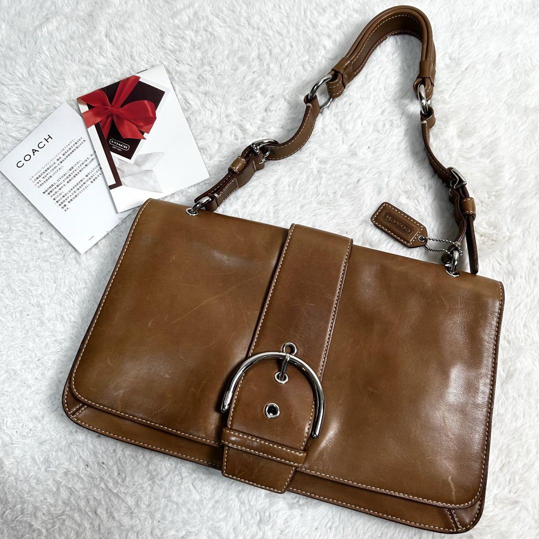 バッグ OLD COACH Soho brown Leather Handbag
