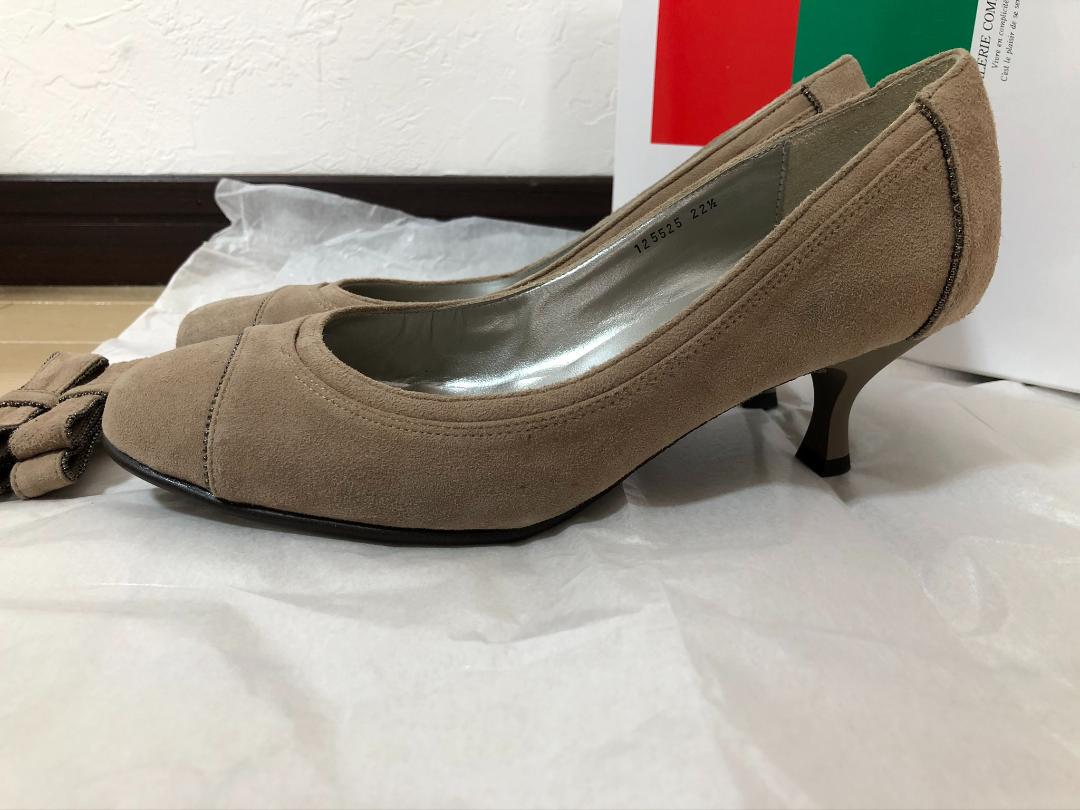 新品 リボン ベージュ ヒール5cm mGZOV-m81620621616 銀座かねまつ パンプス 人気ショップ