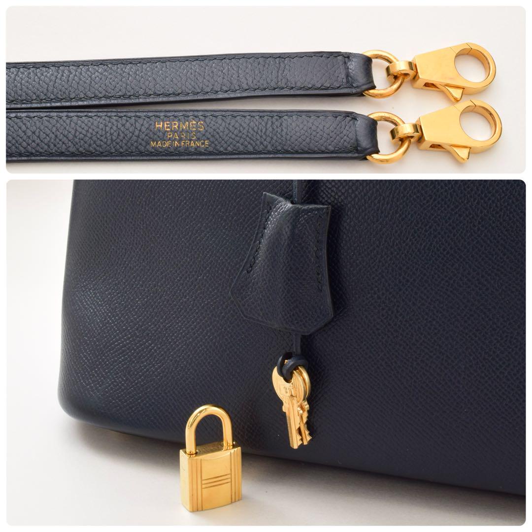極美品✨エルメス ボリード35 ⬜︎A刻 クシュベル ゴールド金具 ネイビー