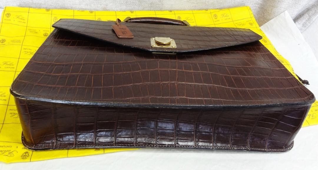 良品】 Felisi フェリージ 1846 クロコ柄 レザー ビジネスバッグ