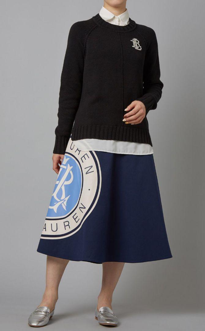 低価格の Lauren Ralph Lauren サイドプリント フレアスカート Aライン スカート