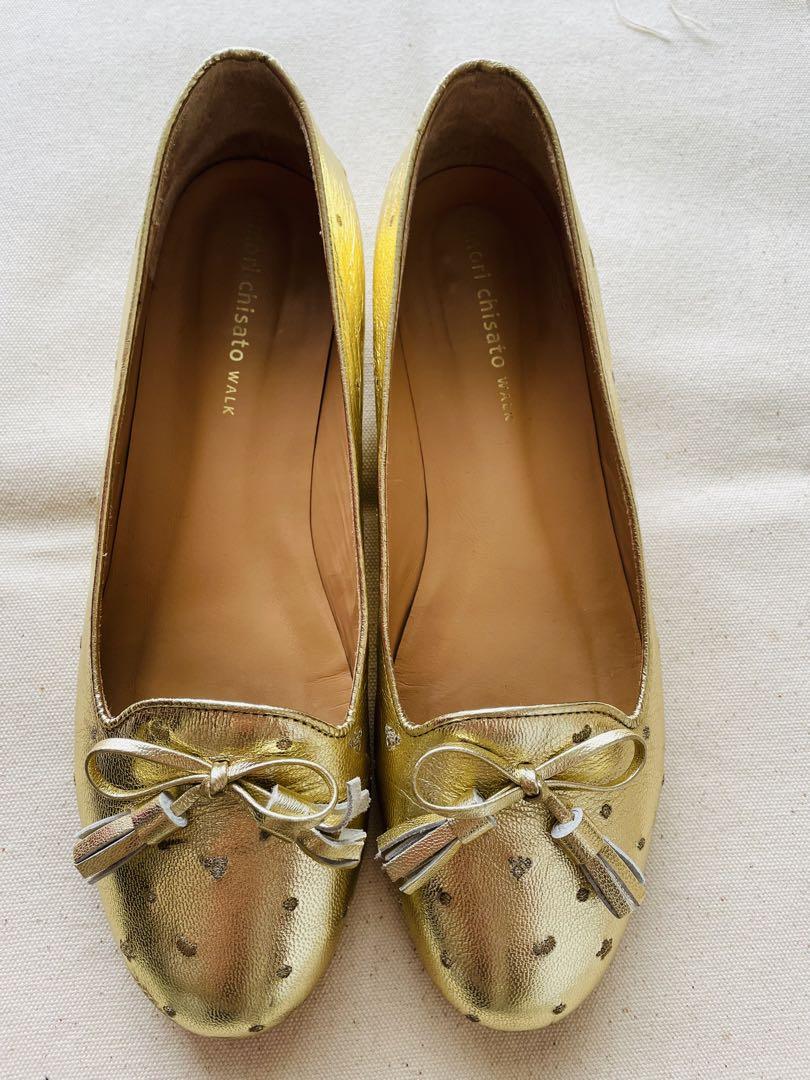Tsumori Chisato walk ゴールドレザーリボンシューズ