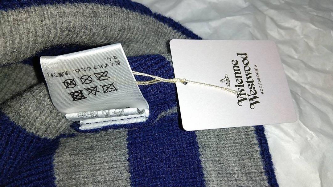 ヴィヴィアンORBフラップ付ワッチニット帽Vivienne正規品新品ネイビー