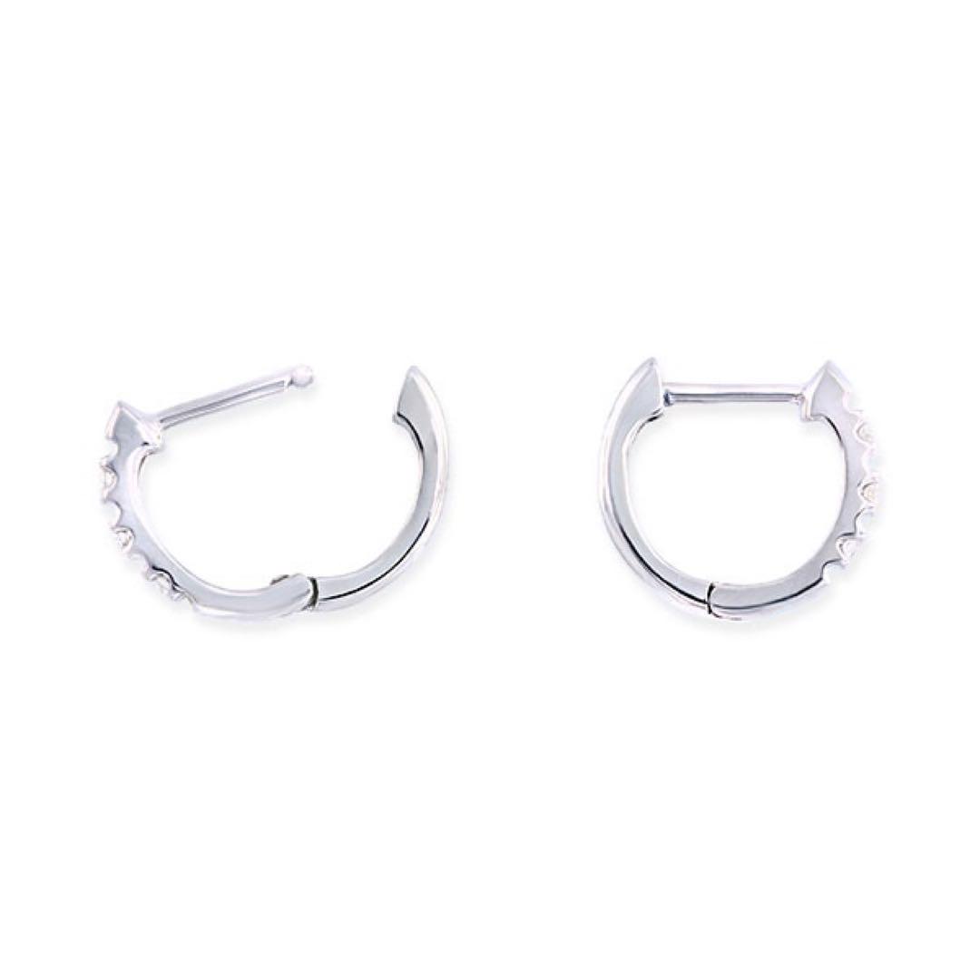 プラチナダイヤモンドピアス　フープピアス　ジュエリーツツミ