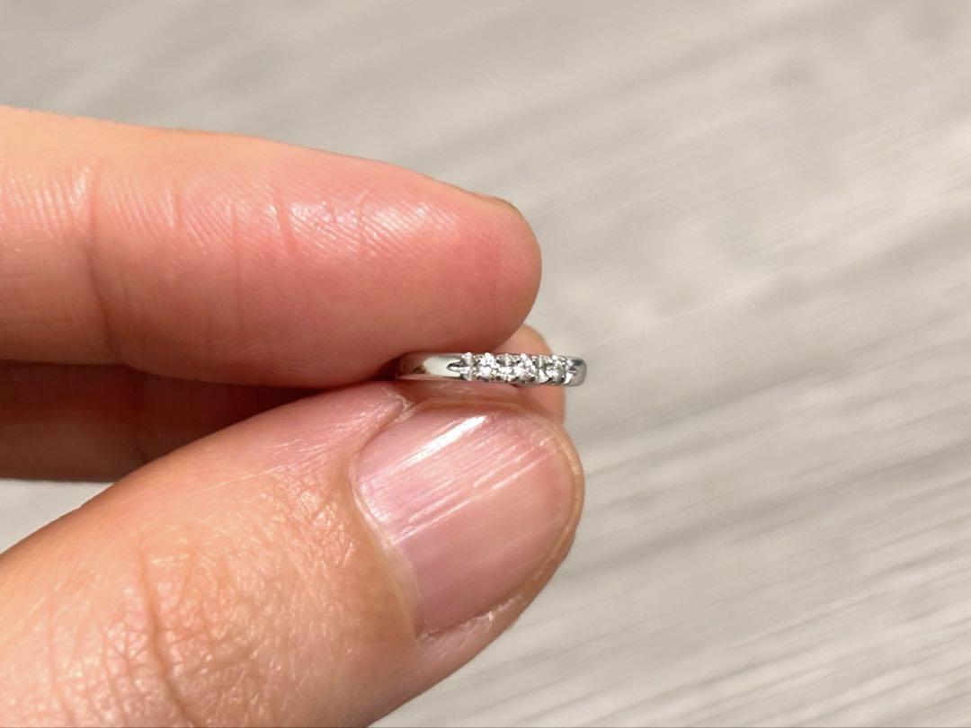 プラチナダイヤモンドピアス　フープピアス　ジュエリーツツミ