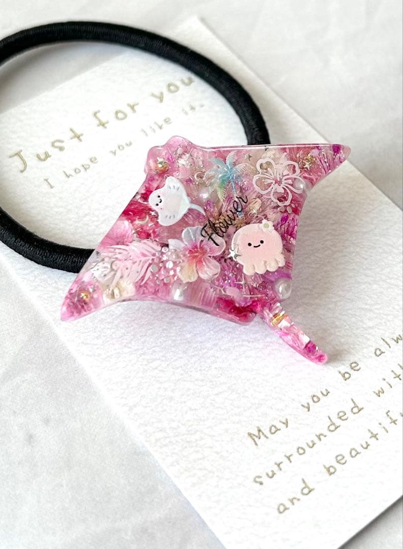 レジン＊エイ フラワー ヘアゴム⟡.·*.