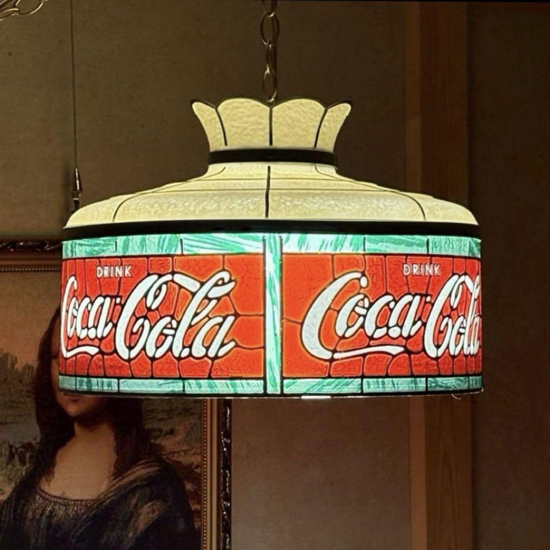 1970's コカコーラ ステンドグラス アドバタイジング ランプ