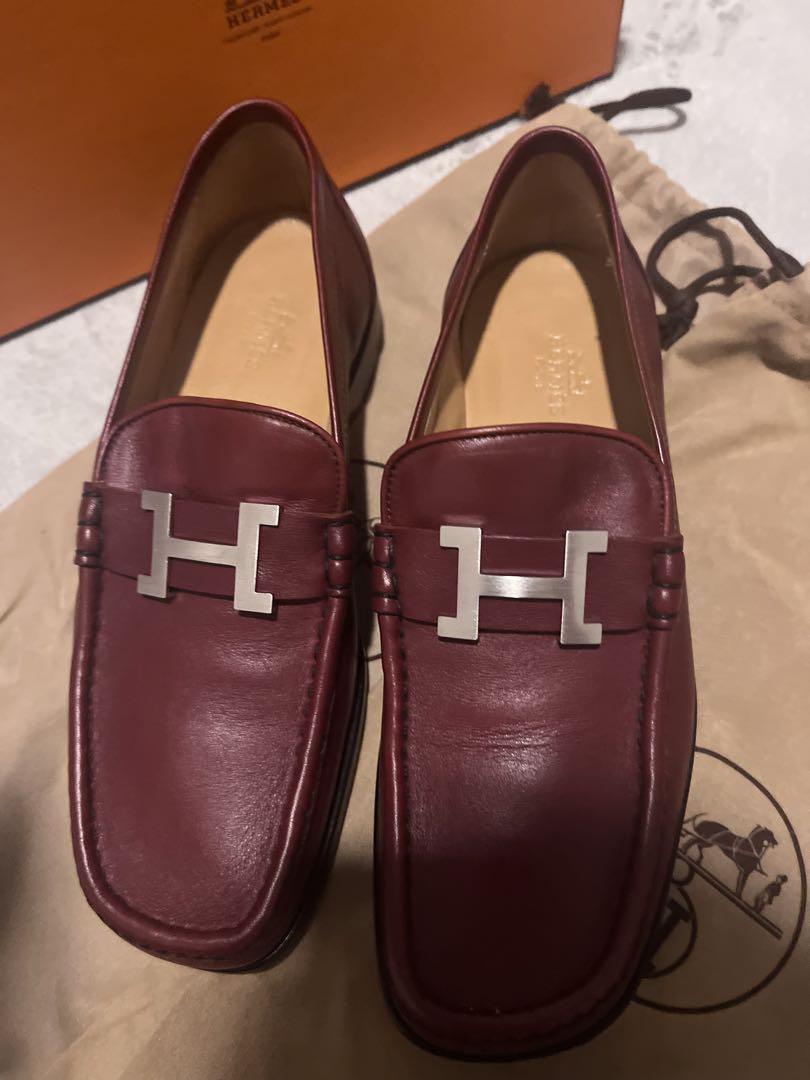 とも【極上美品】HERMESコンスタンスモカシンローファー　ボルドー