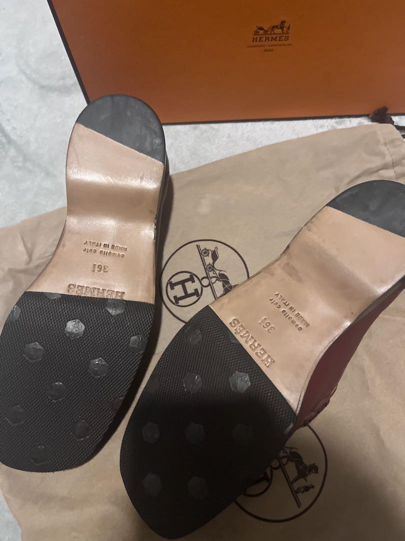 とも【極上美品】HERMESコンスタンスモカシンローファー　ボルドー
